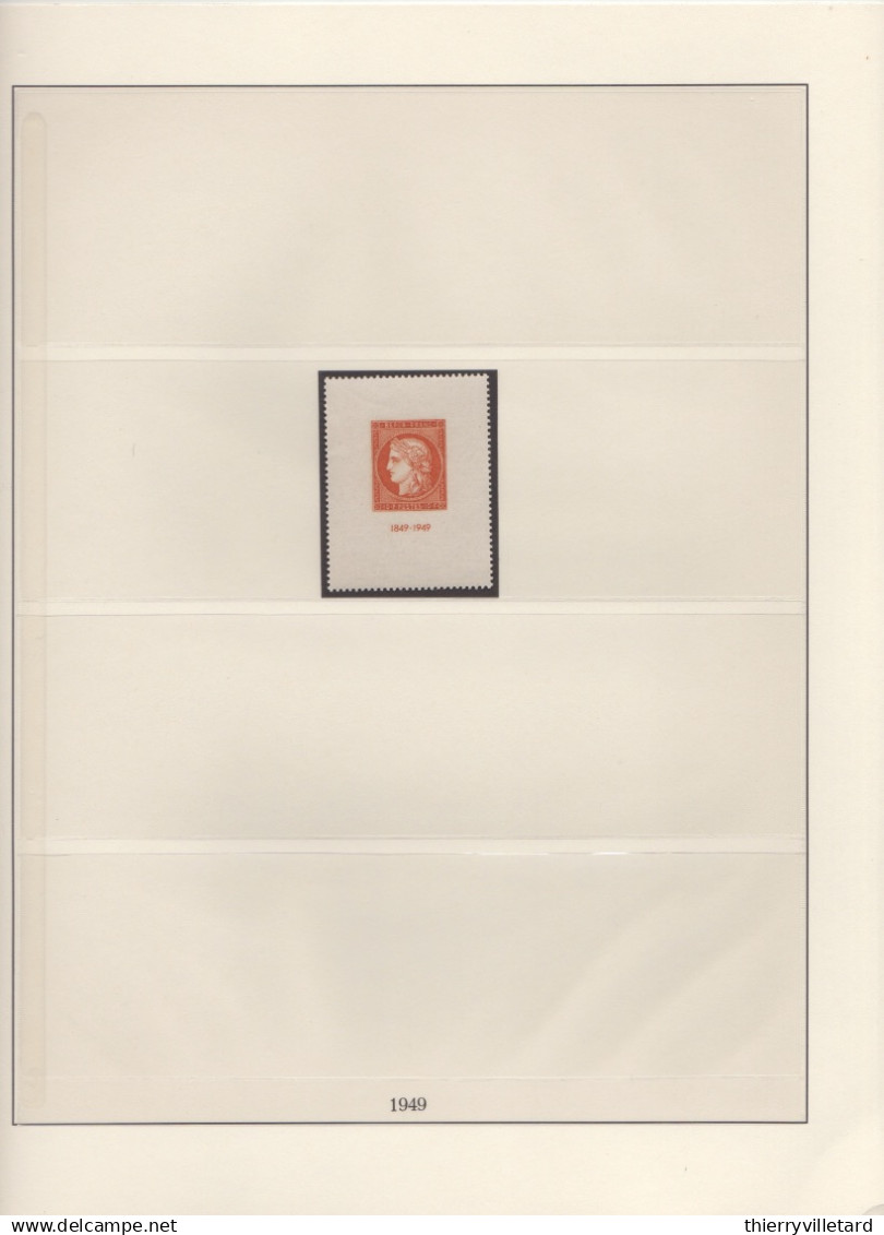 France 1945-1959 Très bel ensemble timbres neufs **  Côte Y&T >2000€ sous feuilles préimprimées  dans classeur Lindner