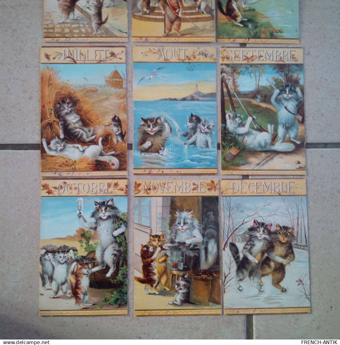 ILLUSTRATEUR BOULANGER CHAT 12 MOIS SERIE COMPLETE - Cats