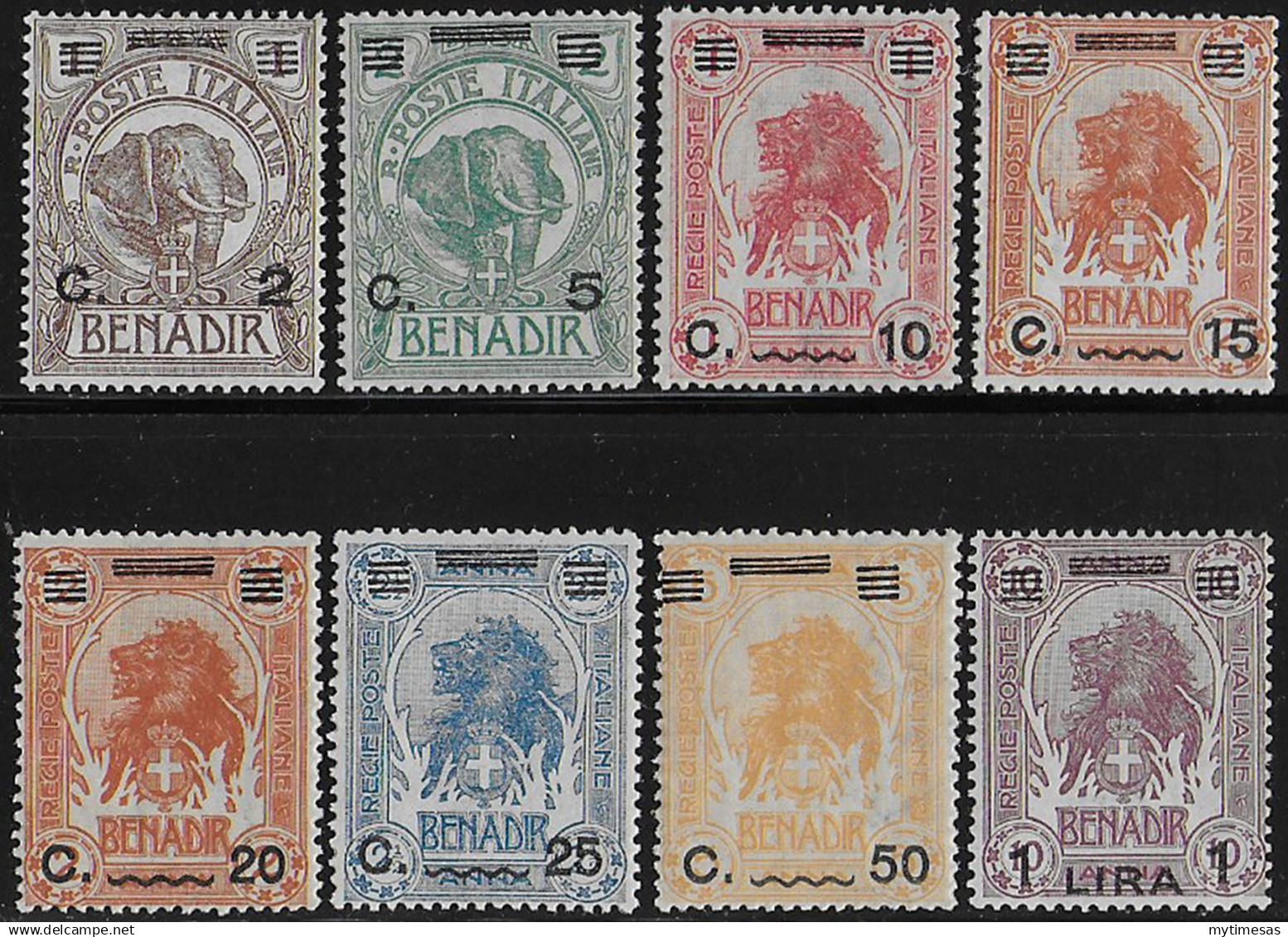 1926 Somalia Elefante E Leone 8v. Bc. MNH Sassone N. 73/80 - Altri & Non Classificati