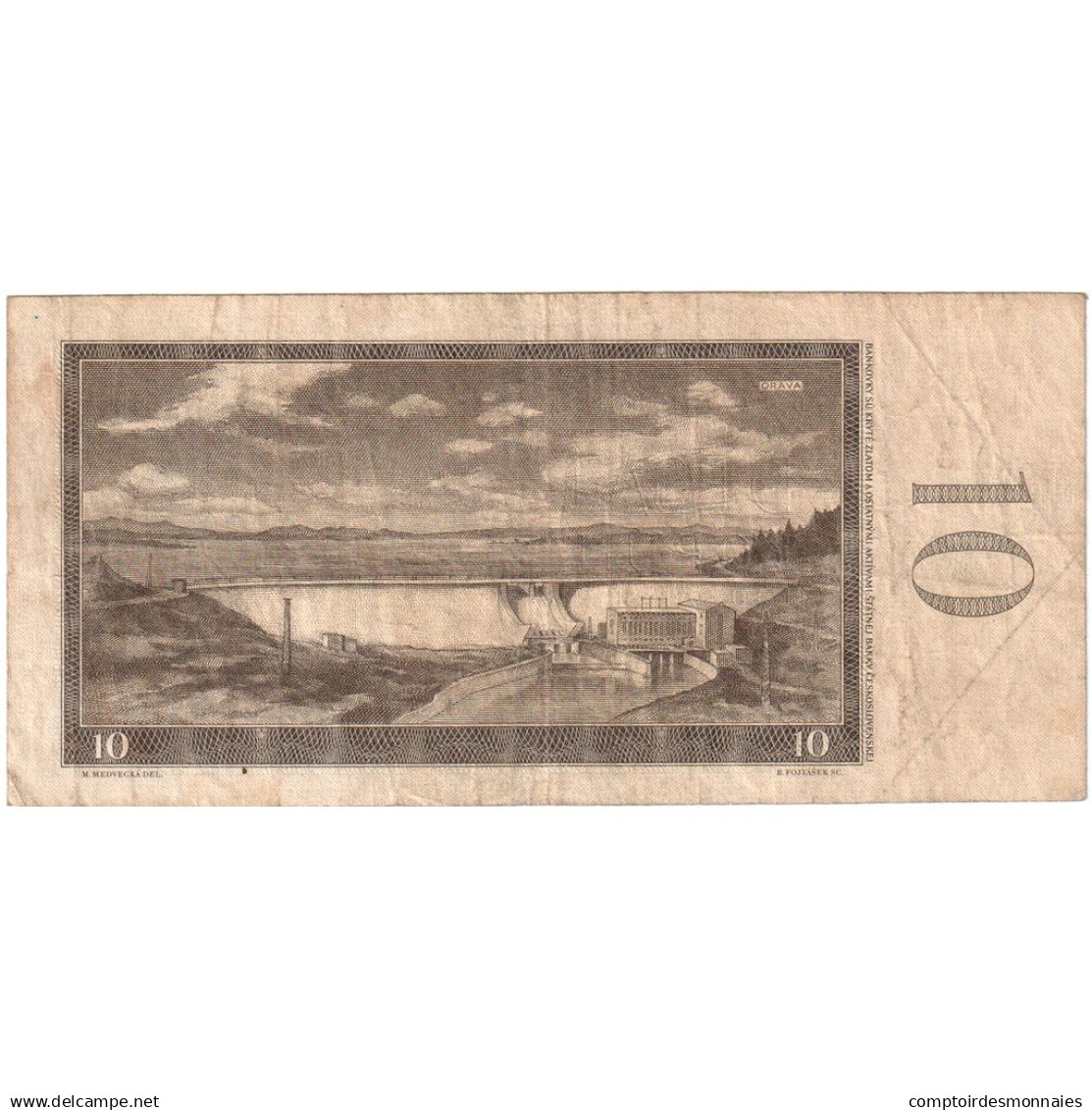 Tchécoslovaquie, 10 Korun, B - Czechoslovakia