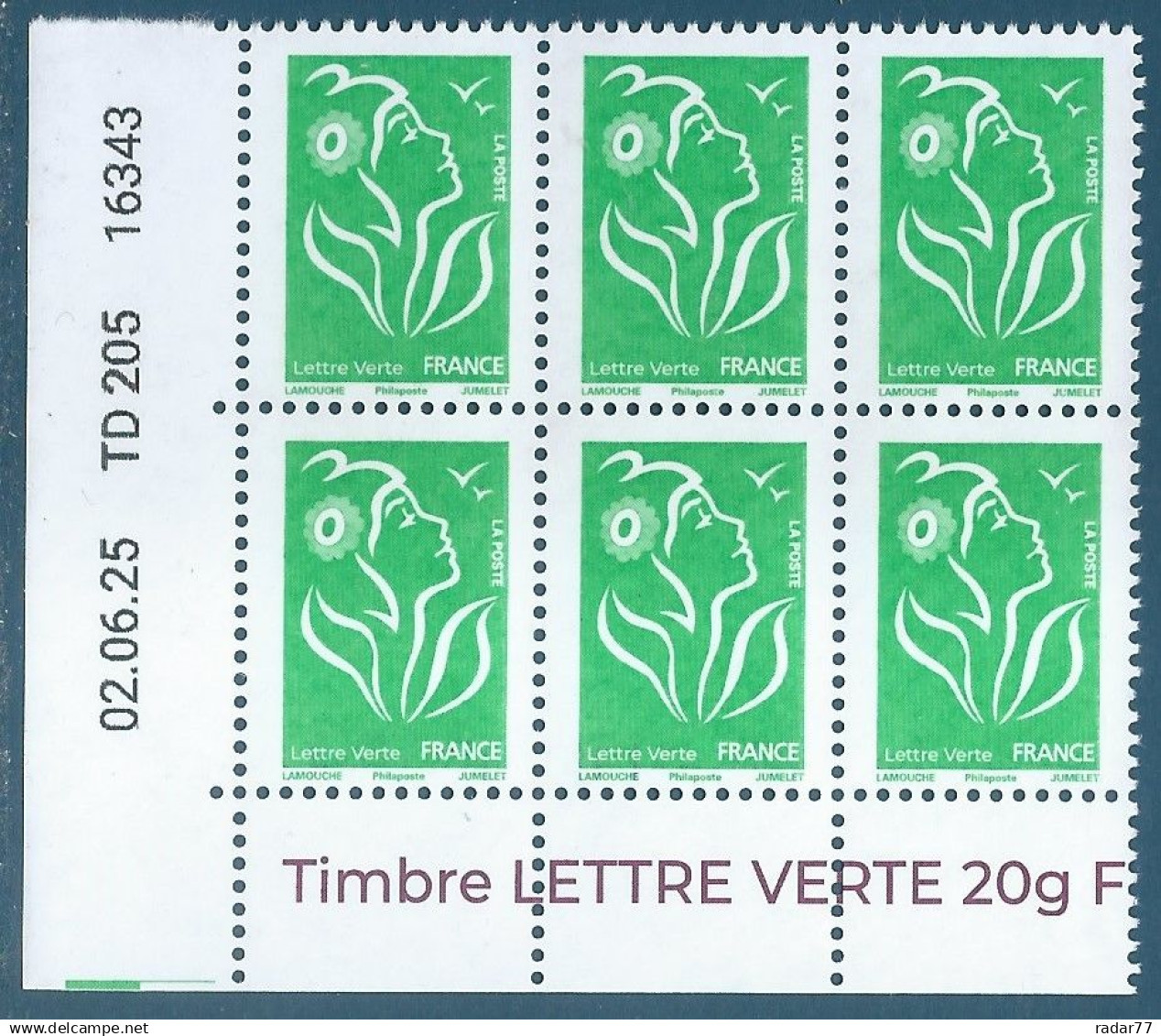 Coin Daté N°???? Marianne De Lamouche Lettre Verte 2025 (Philaposte Avec Un A) Neuf** - 02.06.25 - 2020-…