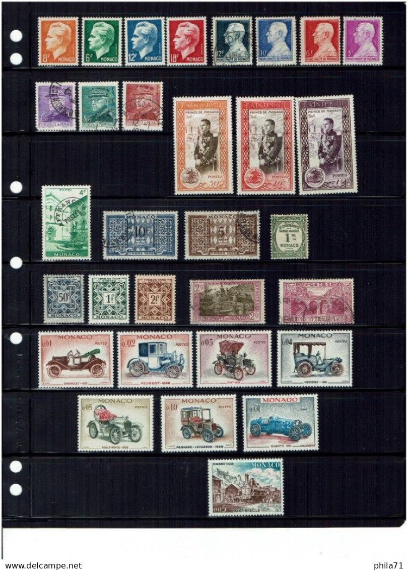 Collection de timbres de Monaco depuis 1885.