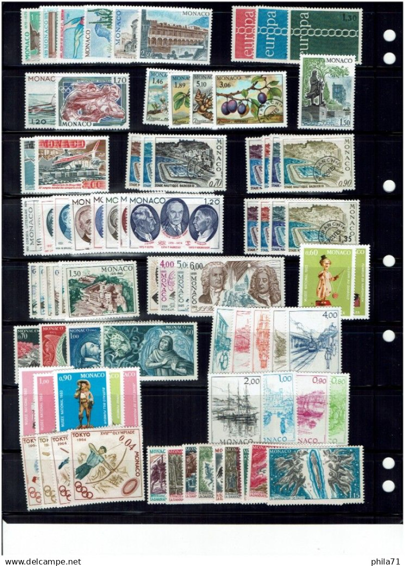 Collection de timbres de Monaco depuis 1885.