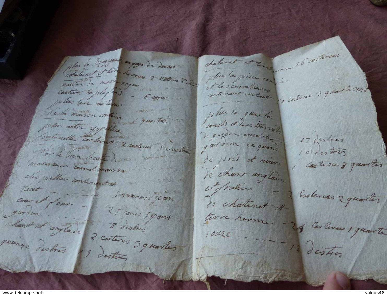 VP-3715 , Manuscrit, Compoix D'un Domaine, Contenue D'une Maison, Fin XVIIeme - Manuscripts