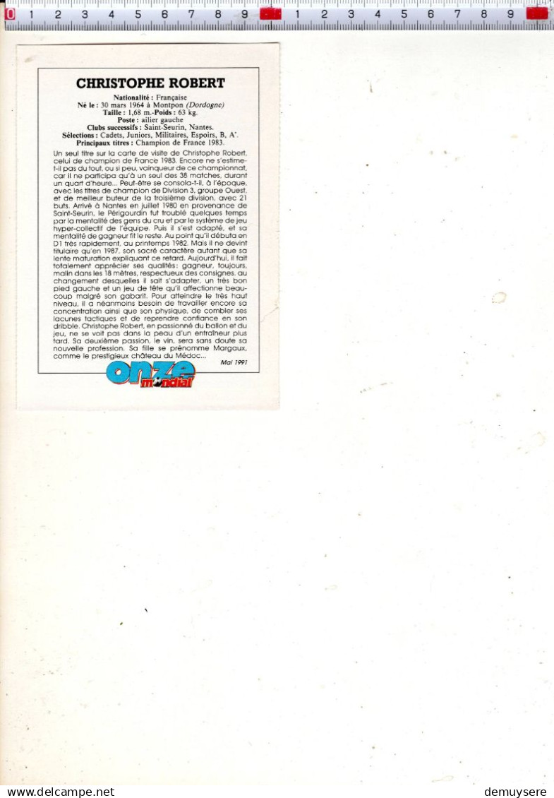 72710 -  ONZE MONDIAL ROBERT CHRISTOPHE - Fussball