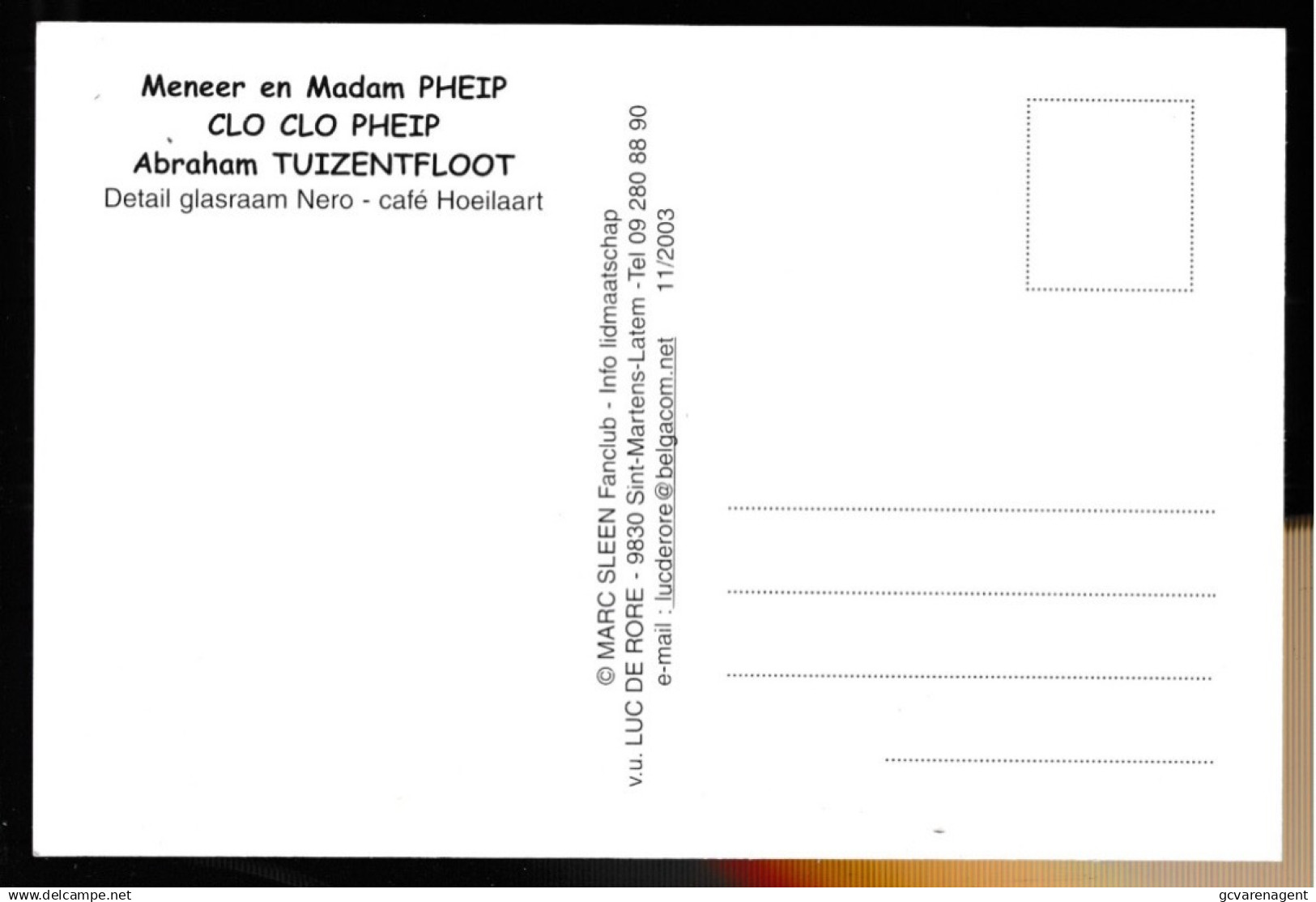 POSTKAART. MARC SLEEN - Comicfiguren