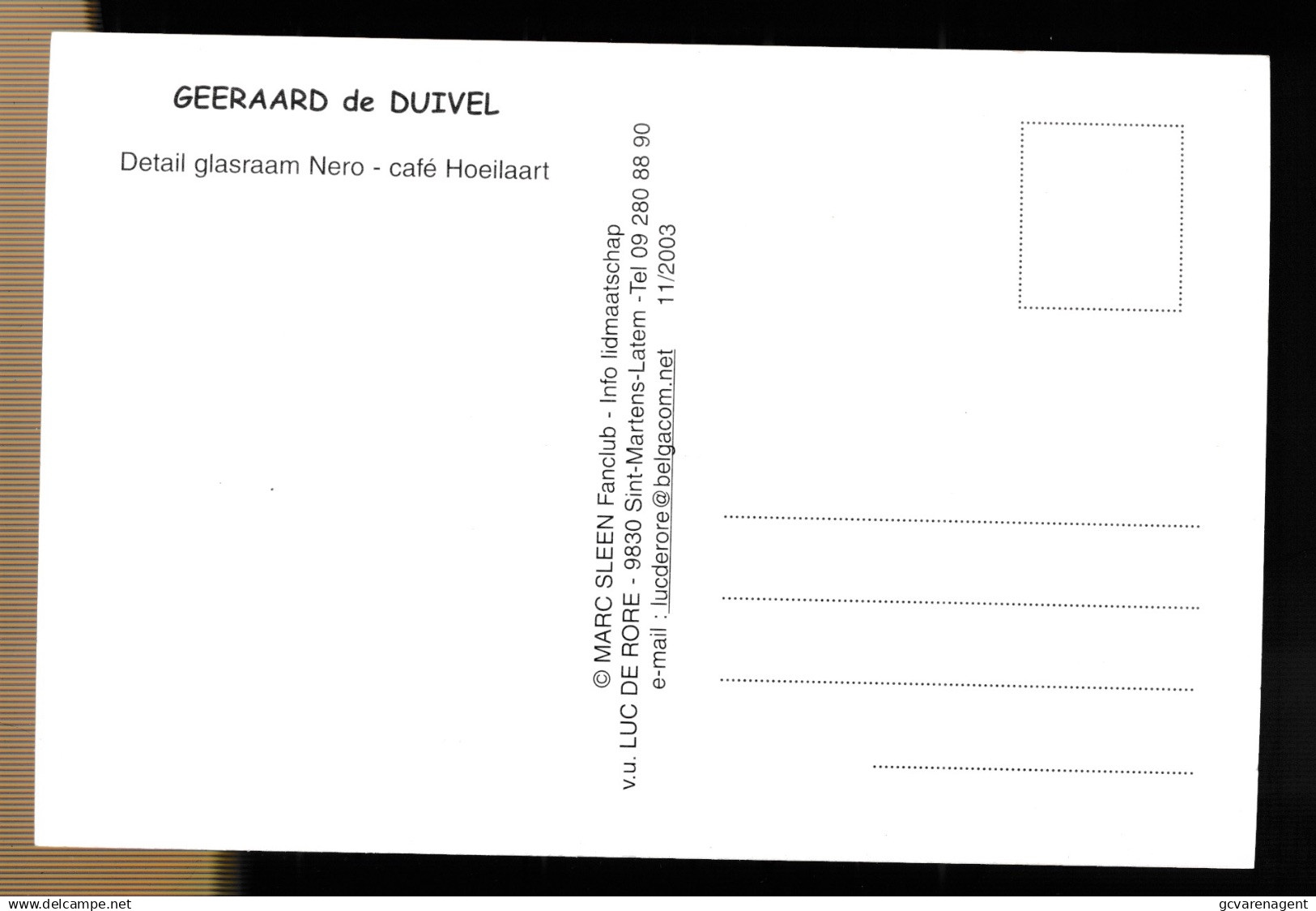 POSTKAART. MARC SLEEN - Comicfiguren