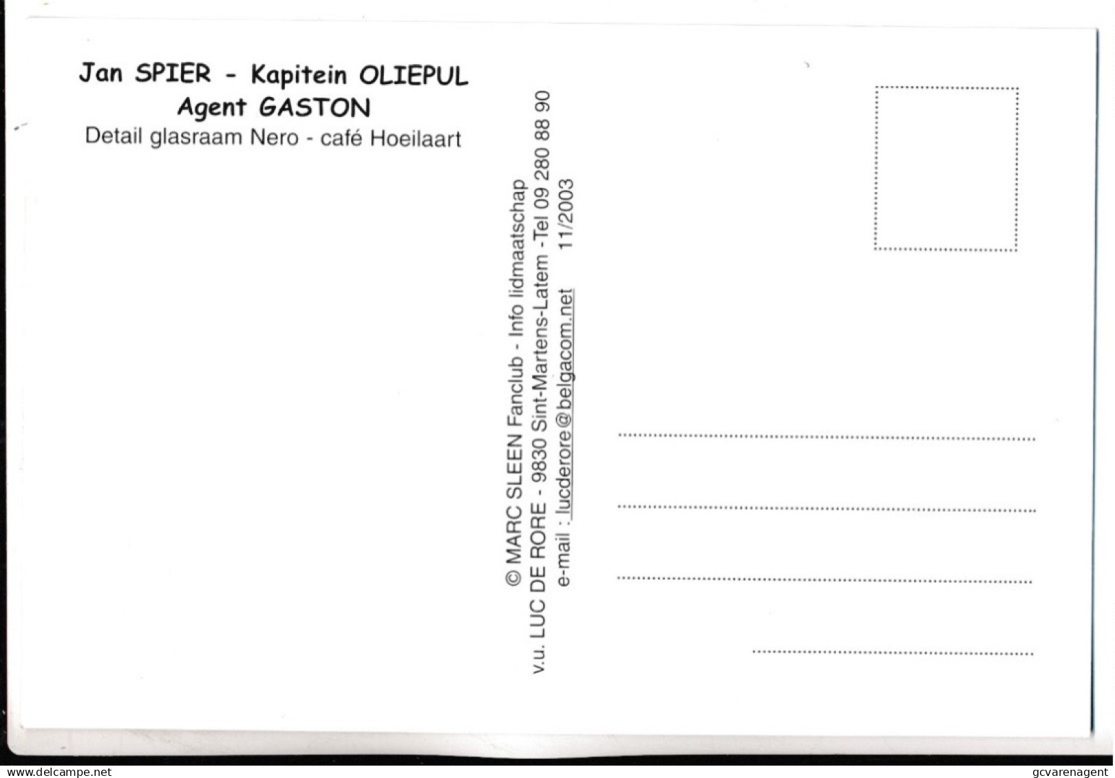 POSTKAART. MARC SLEEN - Comicfiguren