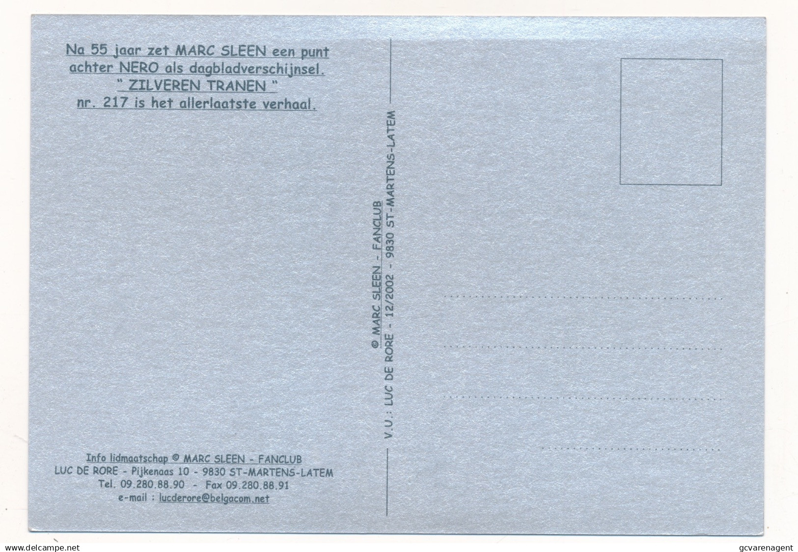 POSTKAART. MARC SLEEN - Comicfiguren