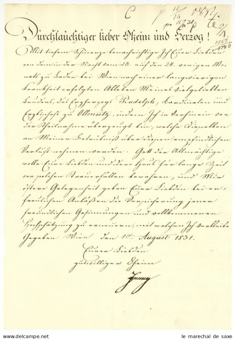 Kaiser Franz I. Von Österreich (1768-1835) Autograph 1831 Tod Mäzen Beethovens Emperor Austria - Königliche Familien