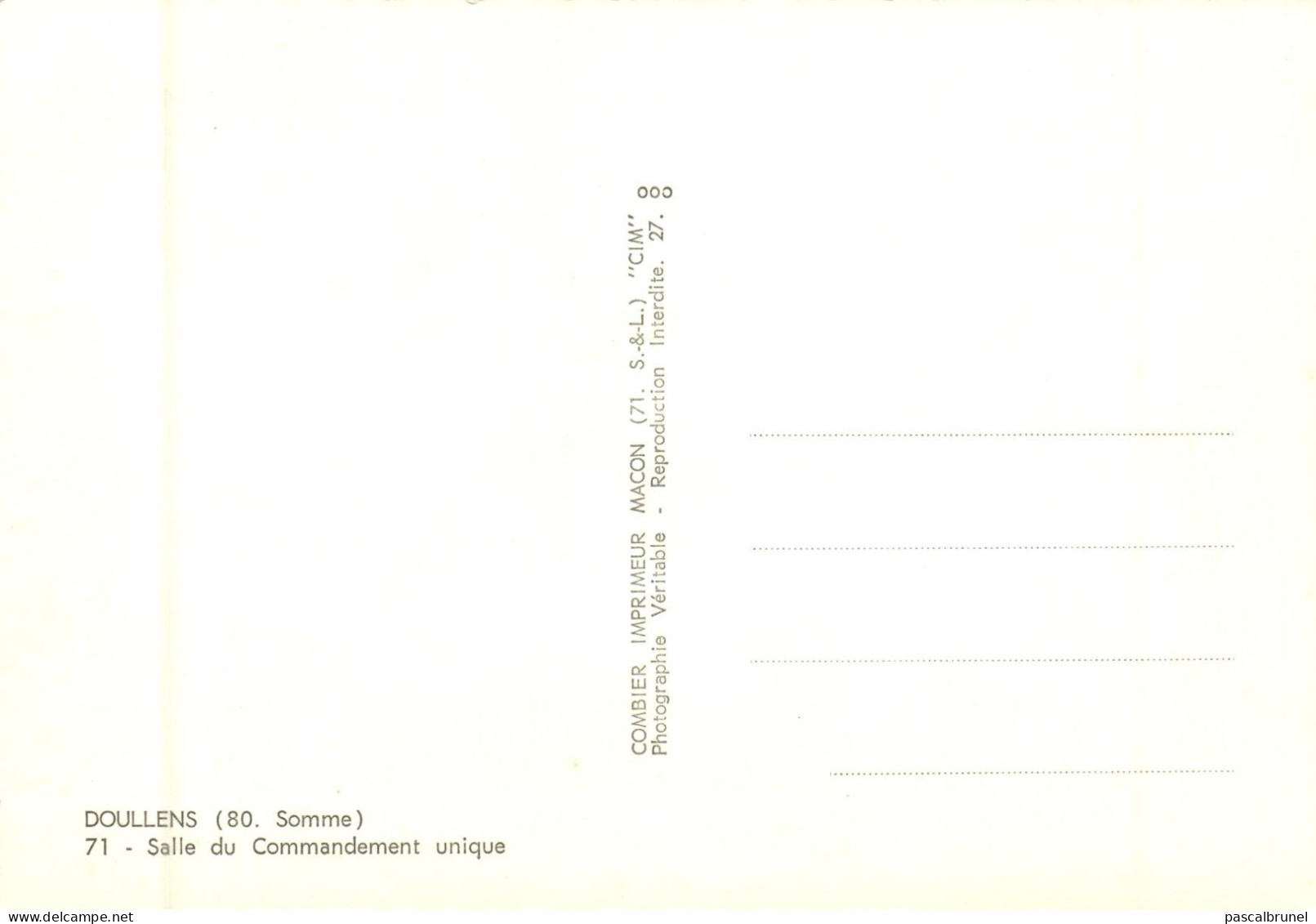 DOULLENS - SALLE DU COMMANDEMENT UNIQUE - Doullens