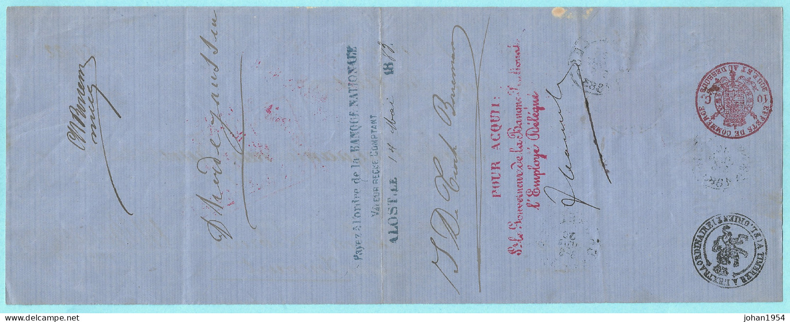 N°32 Op Reçu ALOST - Tabacs Borreman-Mally, Afst. BRUXELLES 7 30/06/1883 - 1869-1883 Leopold II.