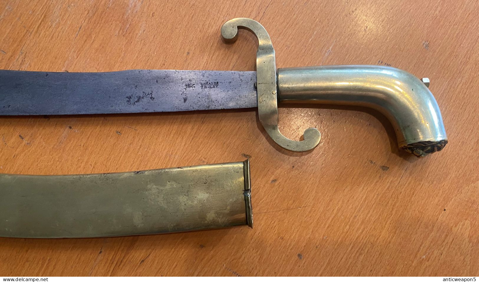 Sabre Yatagan, Entièrement En Laiton, Avec un Lion Sur La Poignée Turquie M1850 (C308)