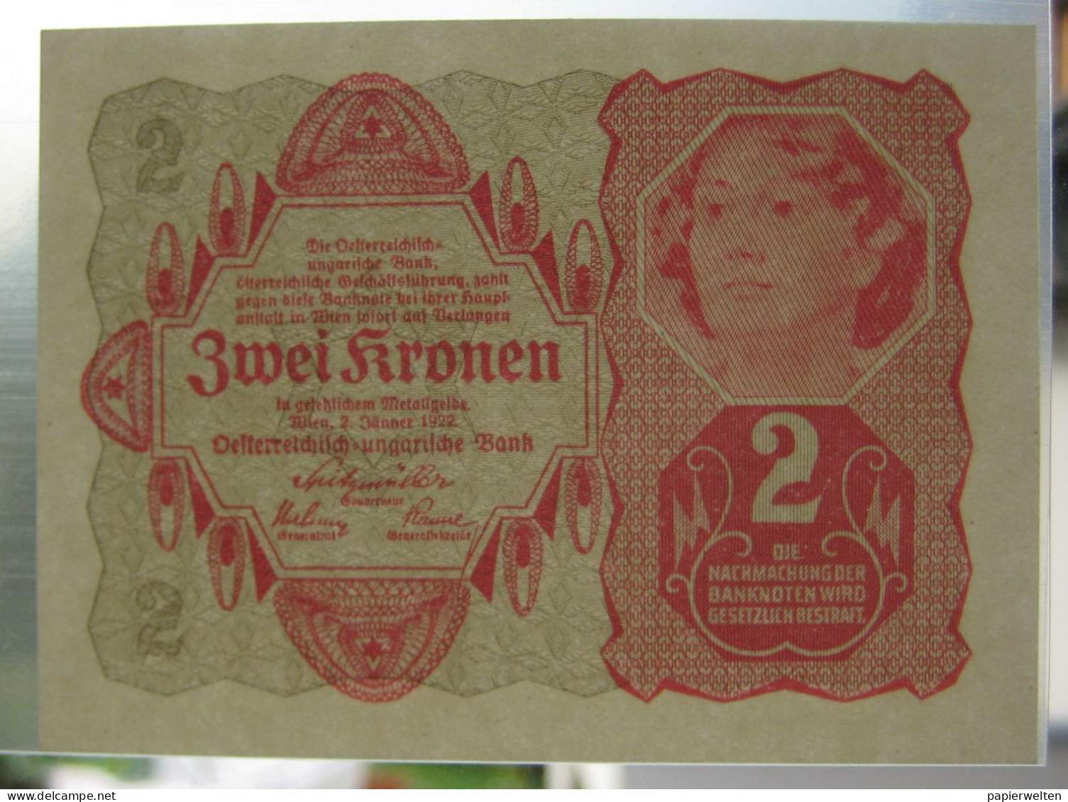 2 Kronen 2.1.1922 (WPM 74 / KK 166) - Austria