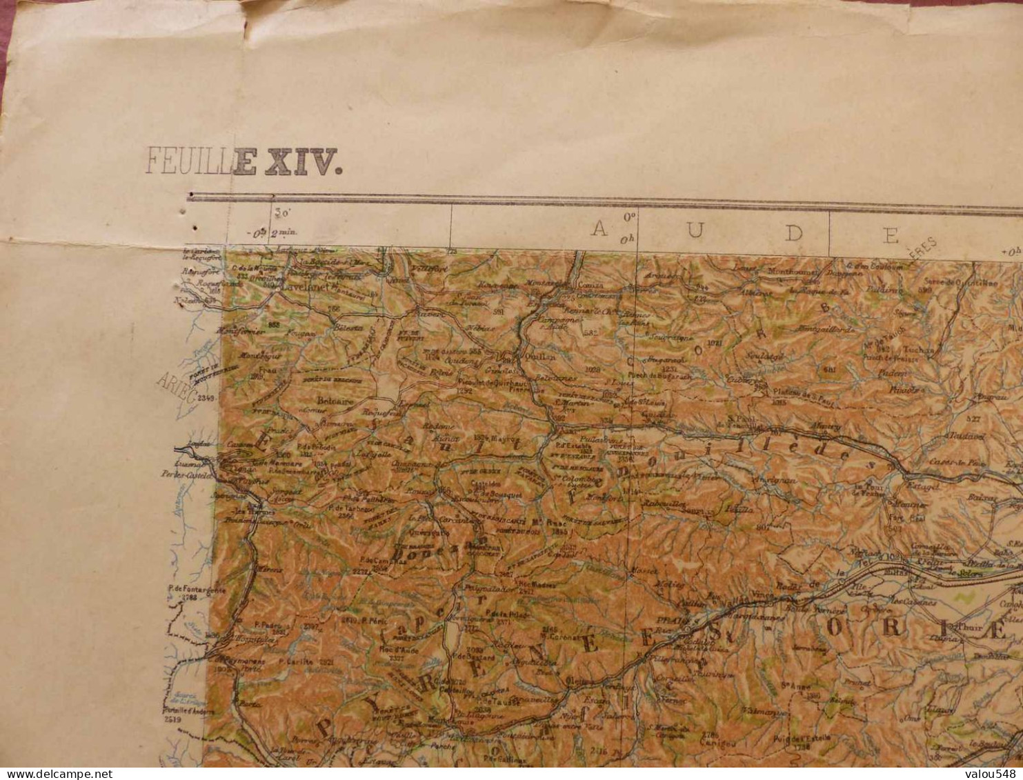 VP-3920 , Carte Militaire, Service Géographique De L'Armée, Feuille XIV, PERPIGNAN, Février 1930 - Geographical Maps