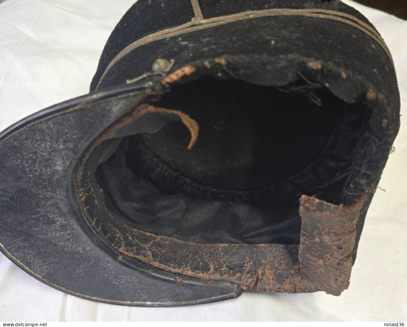 KEPI ancien , pompier équipement uniforme Militaire Régiment Lieutenant Lt Officier de SAPEURS POMPIERS