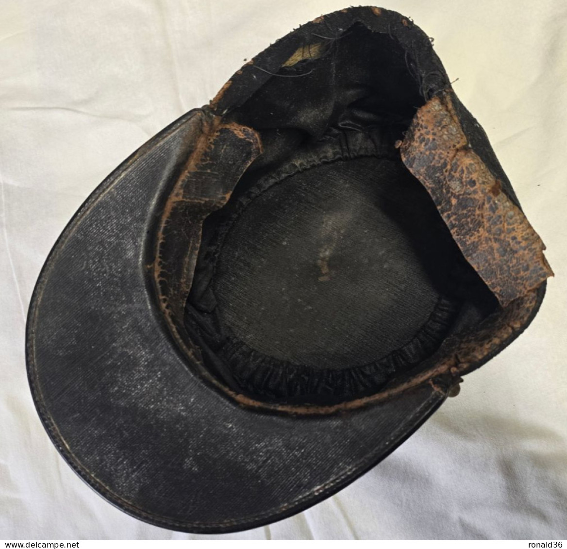 KEPI ancien , pompier équipement uniforme Militaire Régiment Lieutenant Lt Officier de SAPEURS POMPIERS