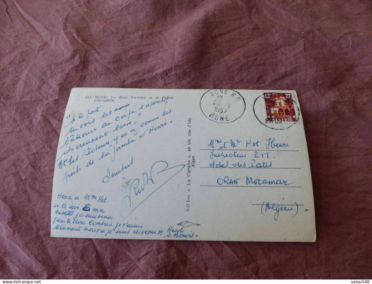 C-6649 , CPSM, BÔNE, Le Quai Warnier Et Le Palais Consulaire - Annaba (Bône)