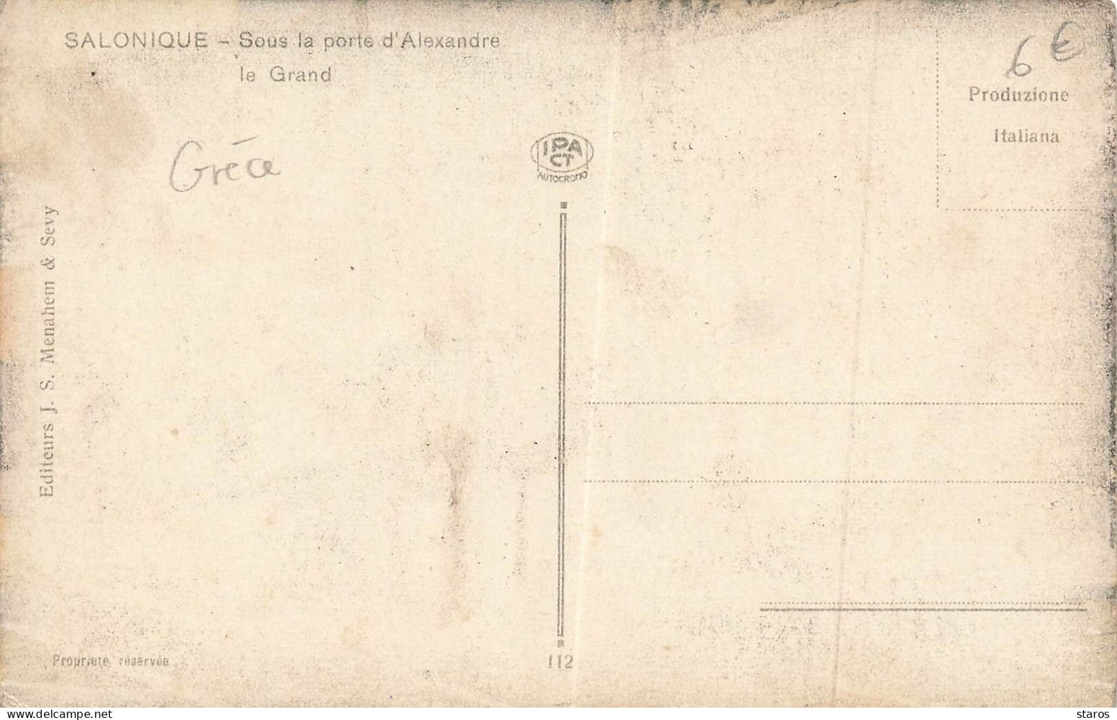Grèce - SALONIQUE - Sous La Porte D'Alexandre Le Grand - Attelage Avec Un Militaire - Griechenland