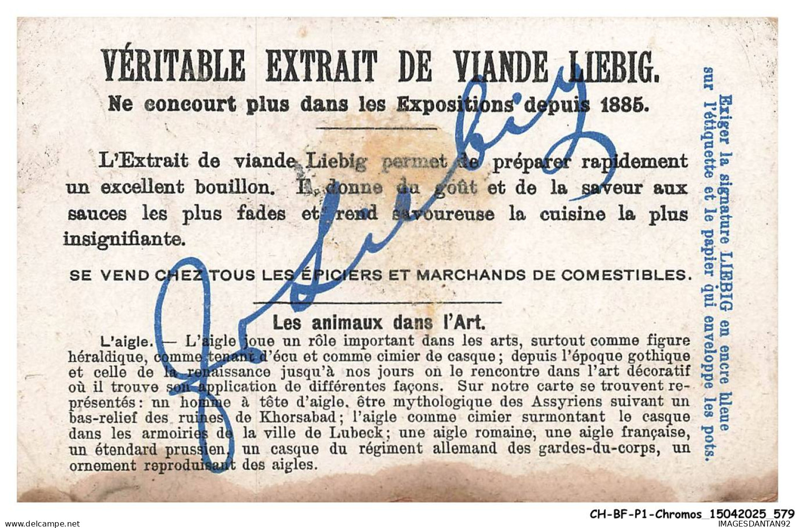 CH-BFP1-0290-CHROMOS - COMPAGNIE-LIEBIG - Les Animaux Dans L'art - Liebig