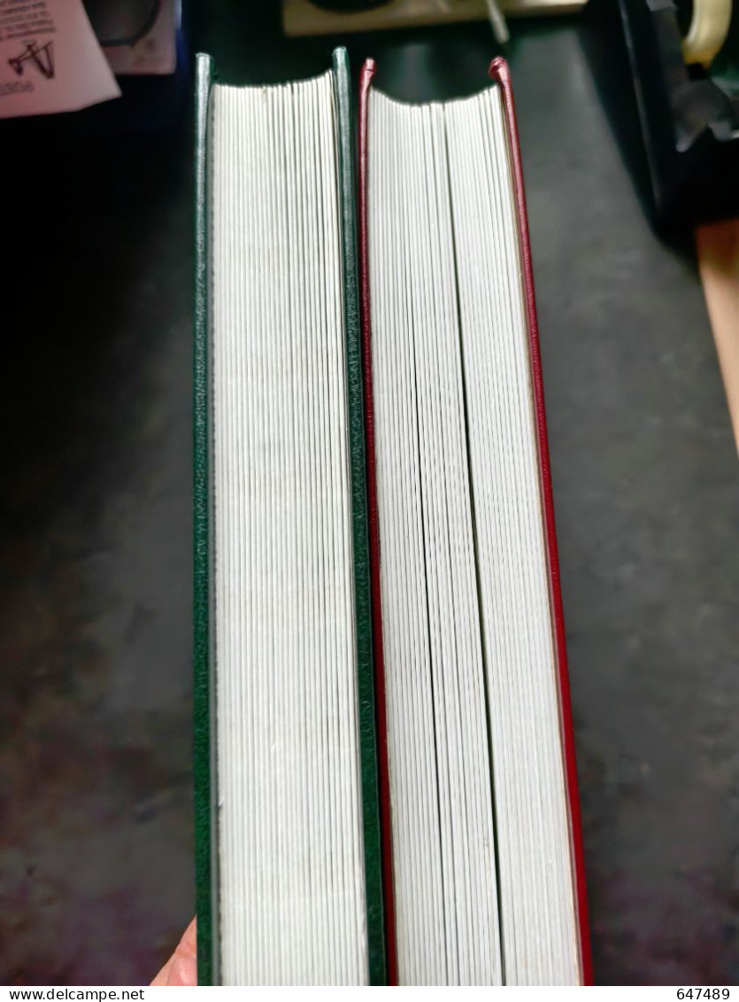 (F2) 2 X Albums de timbres au format A4, 32+24 pages intérieures, 9+10 bandes, fond blanc