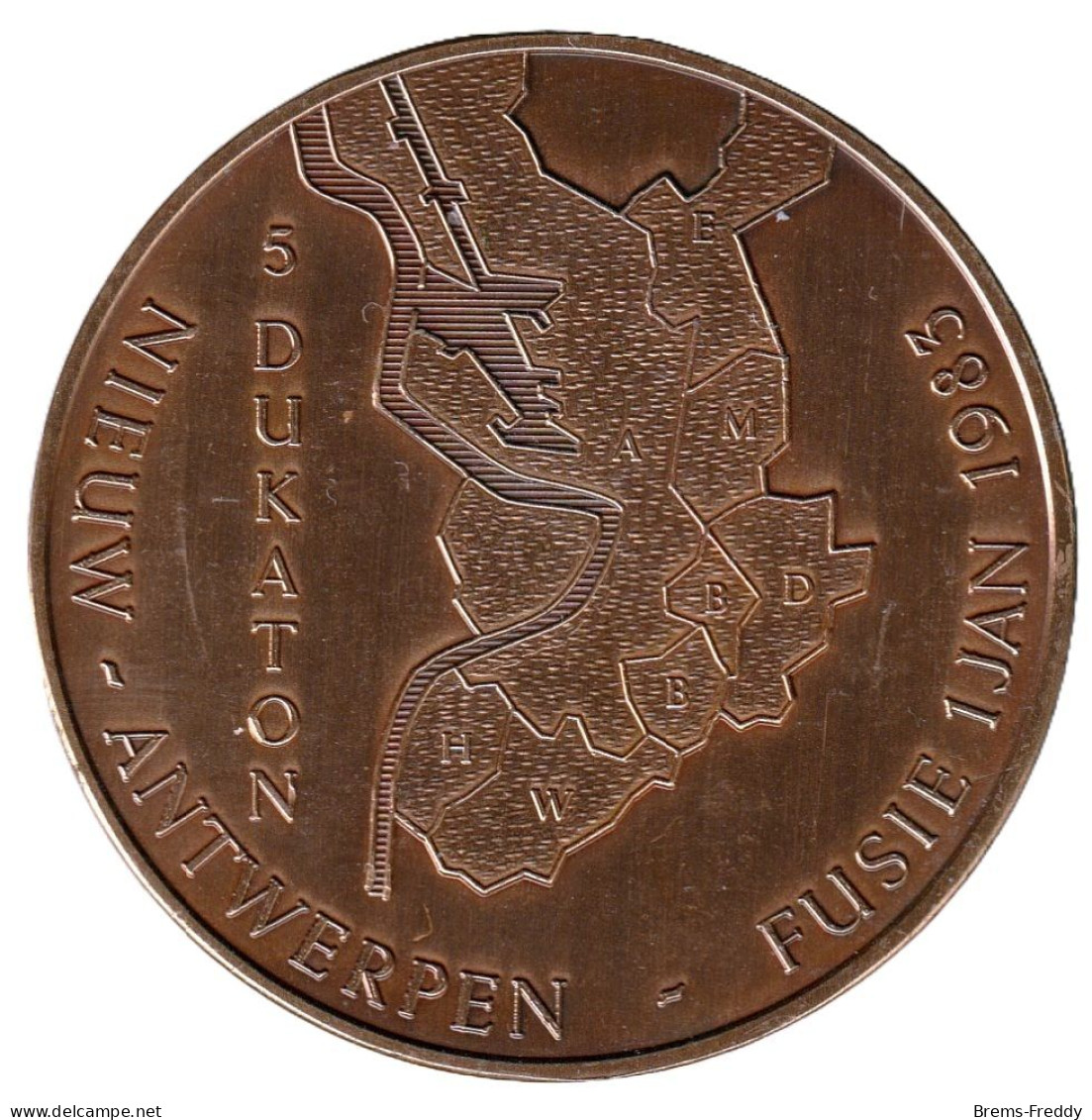 ANTWERPEN Fusie - 5 Dukaton 1983 - Nieuw Antwerpen - Tokens Of Communes