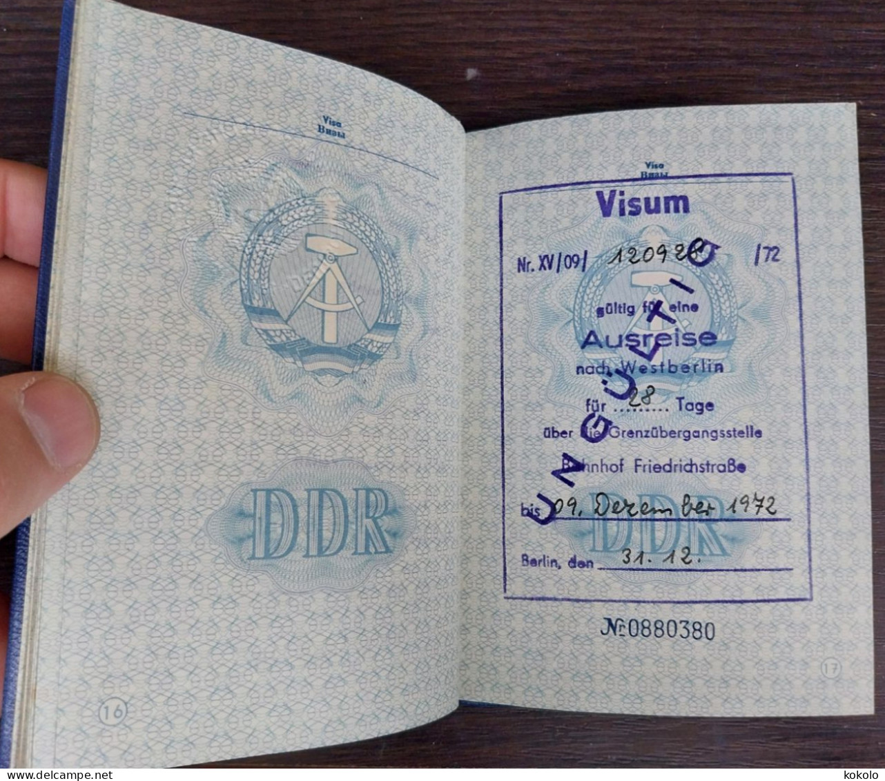 EAST GERMANY (DDR) -  Passport full of revenue stamps and visas, Berlin