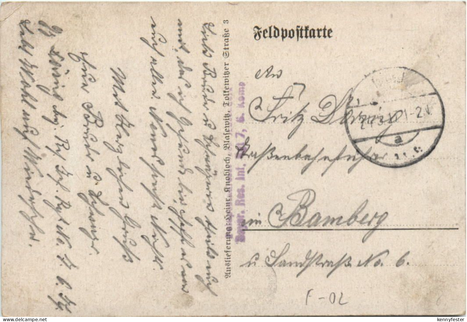 Hauptstrasse In Sissonne - Feldpost Bayr. Res. Inf. Regiment 7 - Sissonne