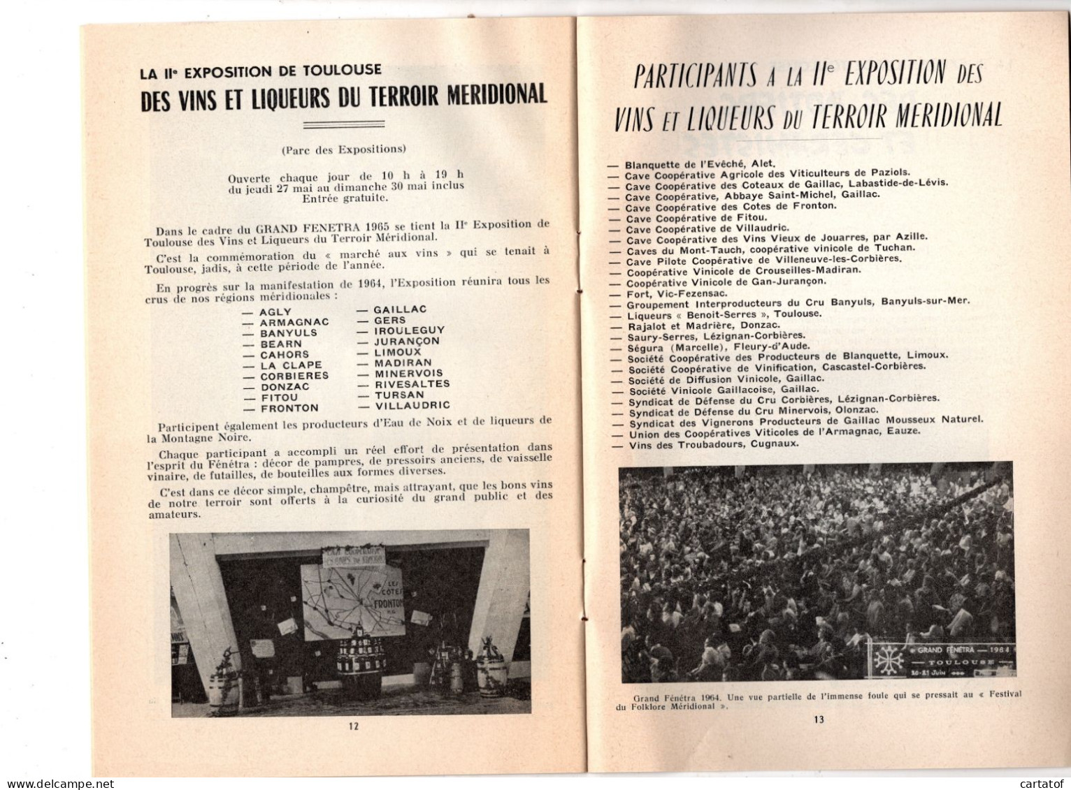 LE GRAND FENETRA 1965 TOULOUSE . Programme souvenir