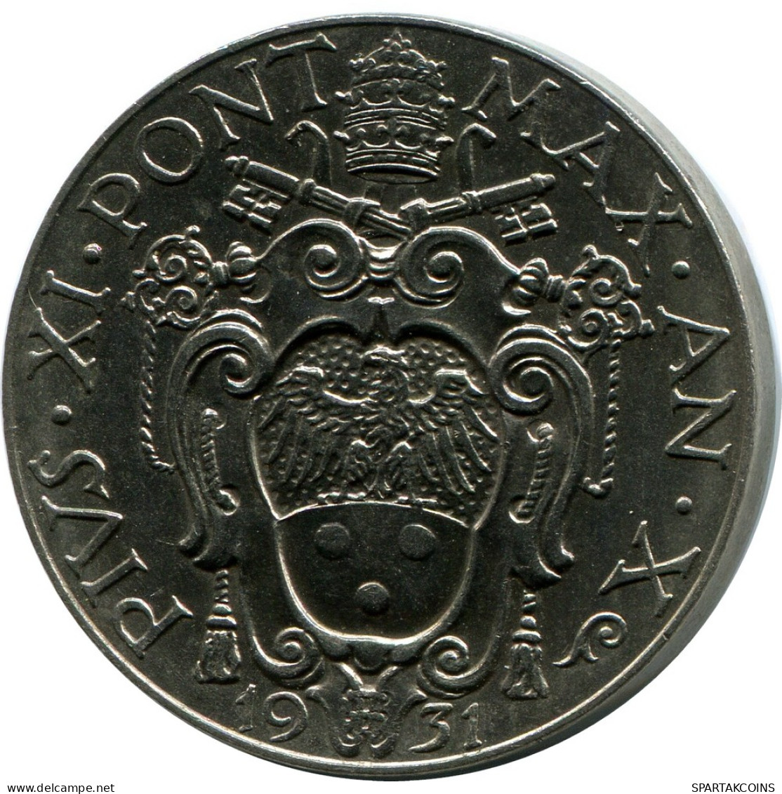 2 LIRE 1931 VATIKAN VATICAN Münze Pius XI (1922-1939) #AH297.16.D.A - Vaticano