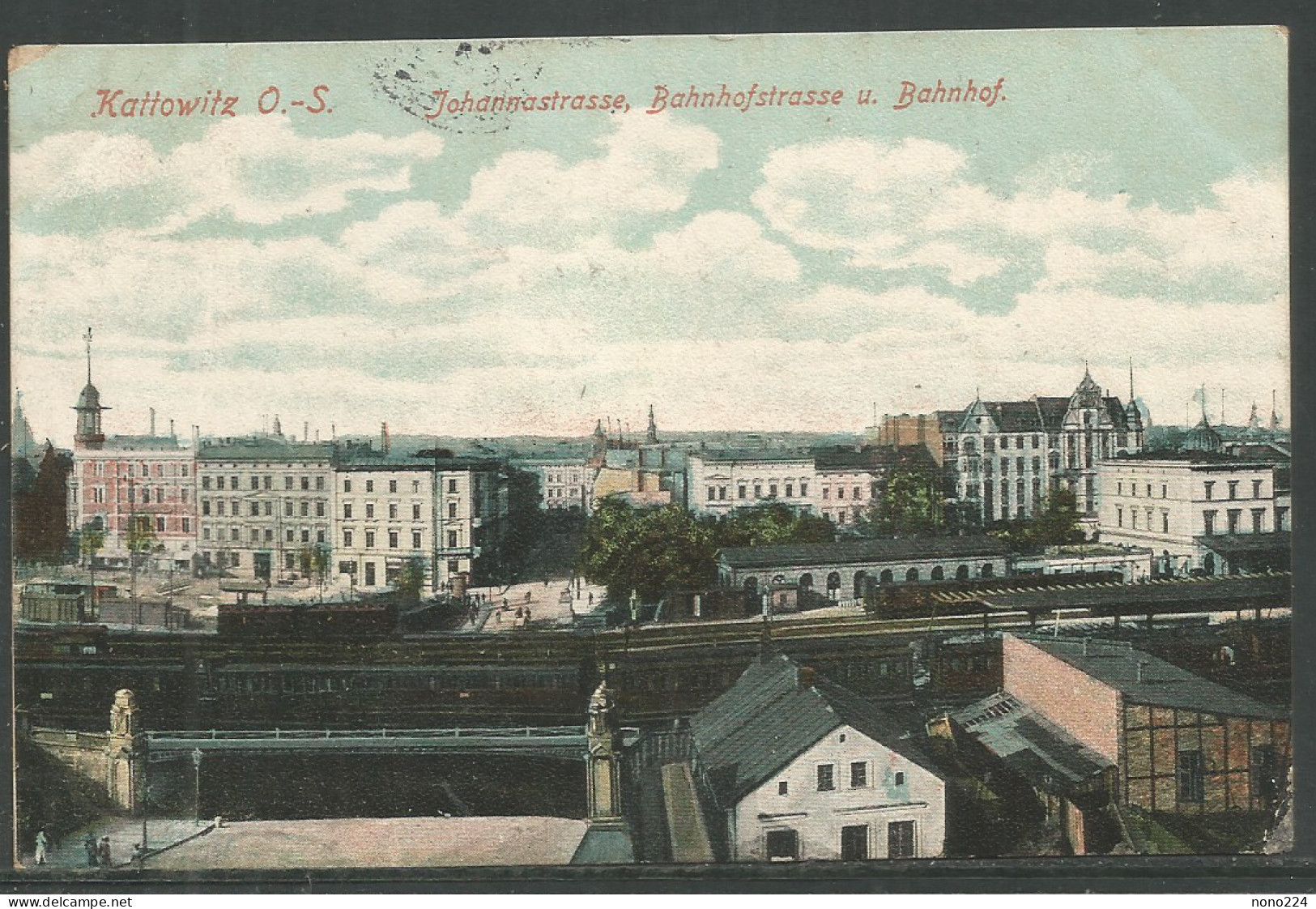 Carte P De 1906 ( Kattowitz / O.-S / Johannastrasse, Bahnhofstrasse U . Bahnhof ) - Polen