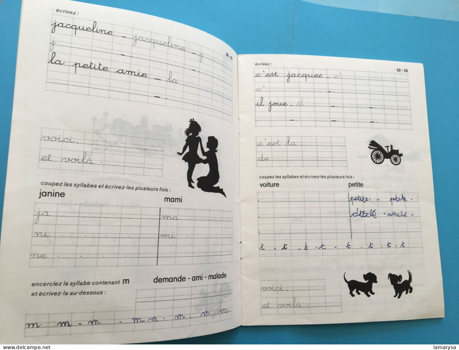 Cahier d'Application Numéro 1-Cahier de devoirs écolier école CP L'enfant et la lecture l'écriture livret de la Méthode