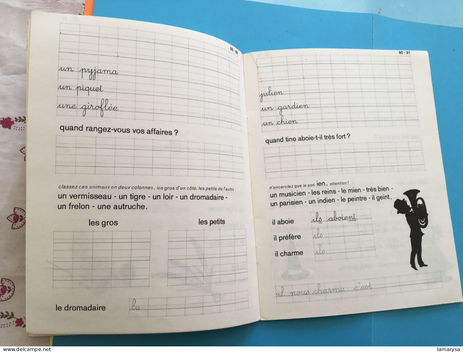 Cahier d'Application Numéro 2-Cahier de devoirs écolier école CP L'enfant et la lecture l'écriture livret de la Méthode