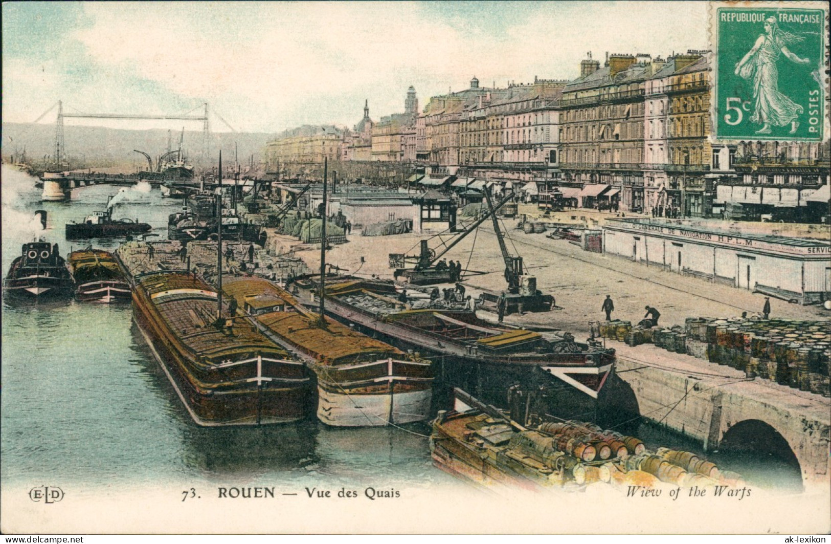 CPA Rouen Vue Des Quais - Dampfer 1912 - Rouen