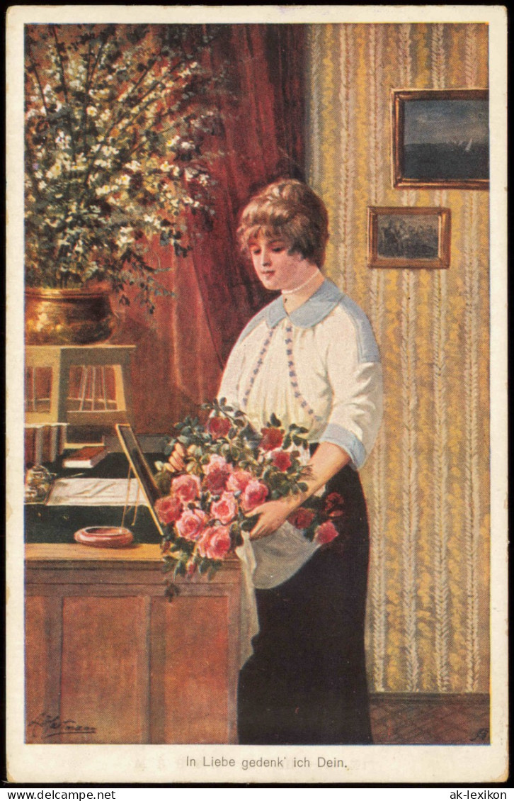 Ansichtskarte  Liebe Liebespaare - Love In Liebe Gedenk' Ich Dein. Frau 1940 - Paare
