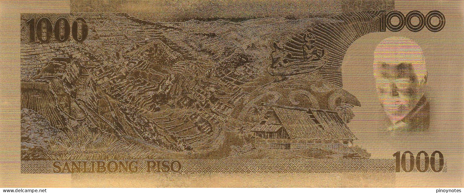 Philippines 1998 GOLD 1000 Piso Estrada's Gift Presentation Note For VIPs In Case... RARE! - Philippines