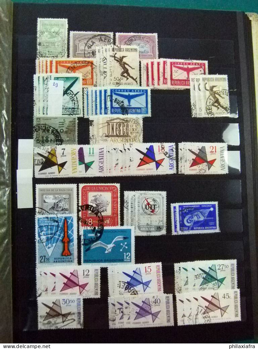 Collection Amérique du Sud, avec timbres usagés, de classiques, en classeur