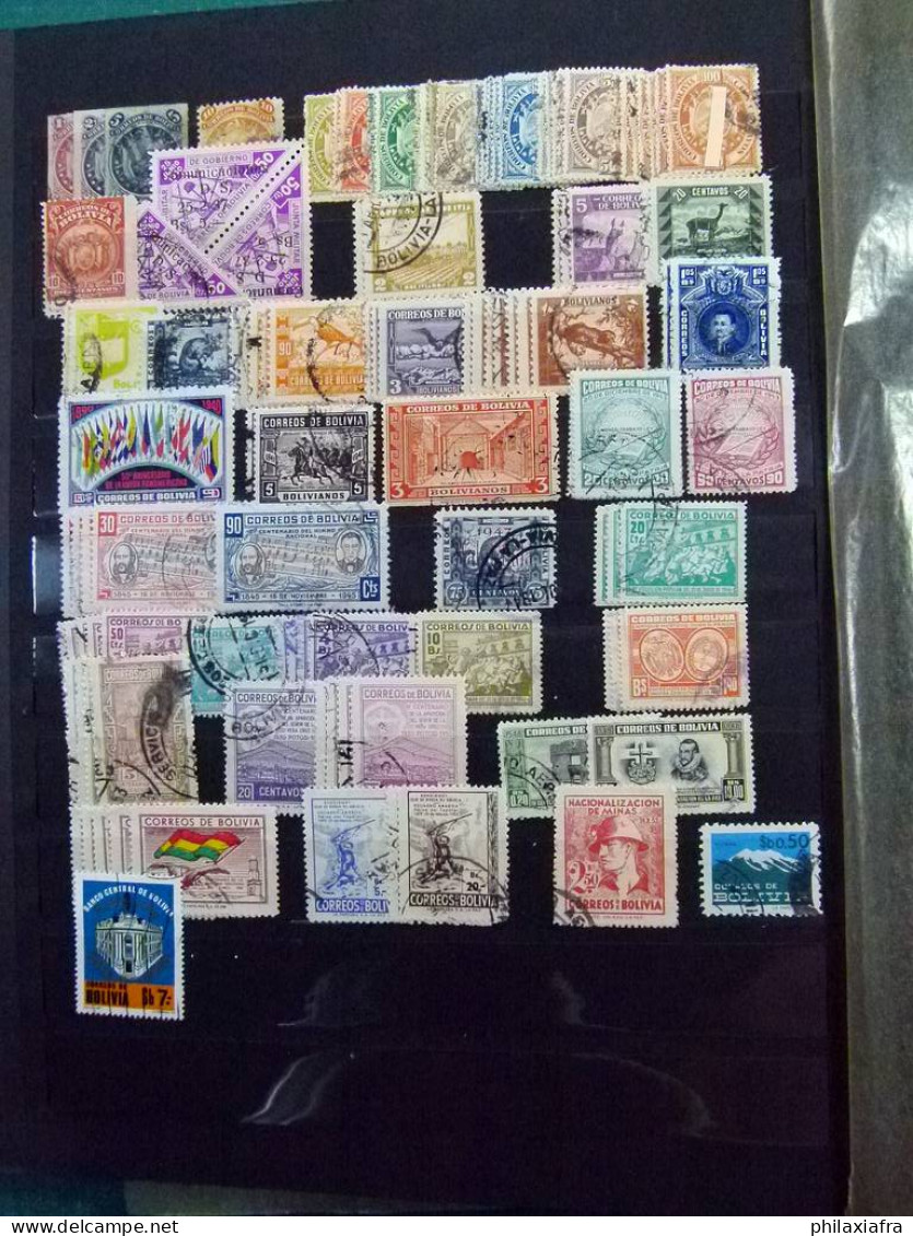 Collection Amérique du Sud, avec timbres usagés, de classiques, en classeur