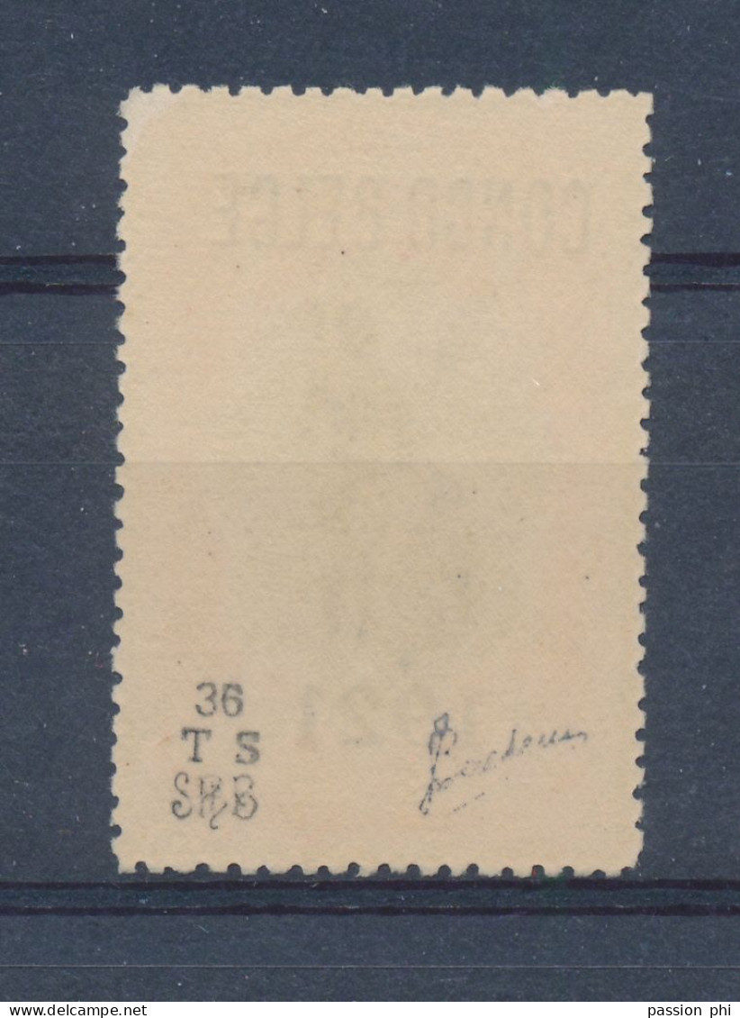 BELGIAN CONGO 1921 ISSUE COB 93A 5F TYPO WITH OVERPRINT 1921 MNH SANS CHARNIERE SIGNED SPB (COB 525) - Unused Stamps