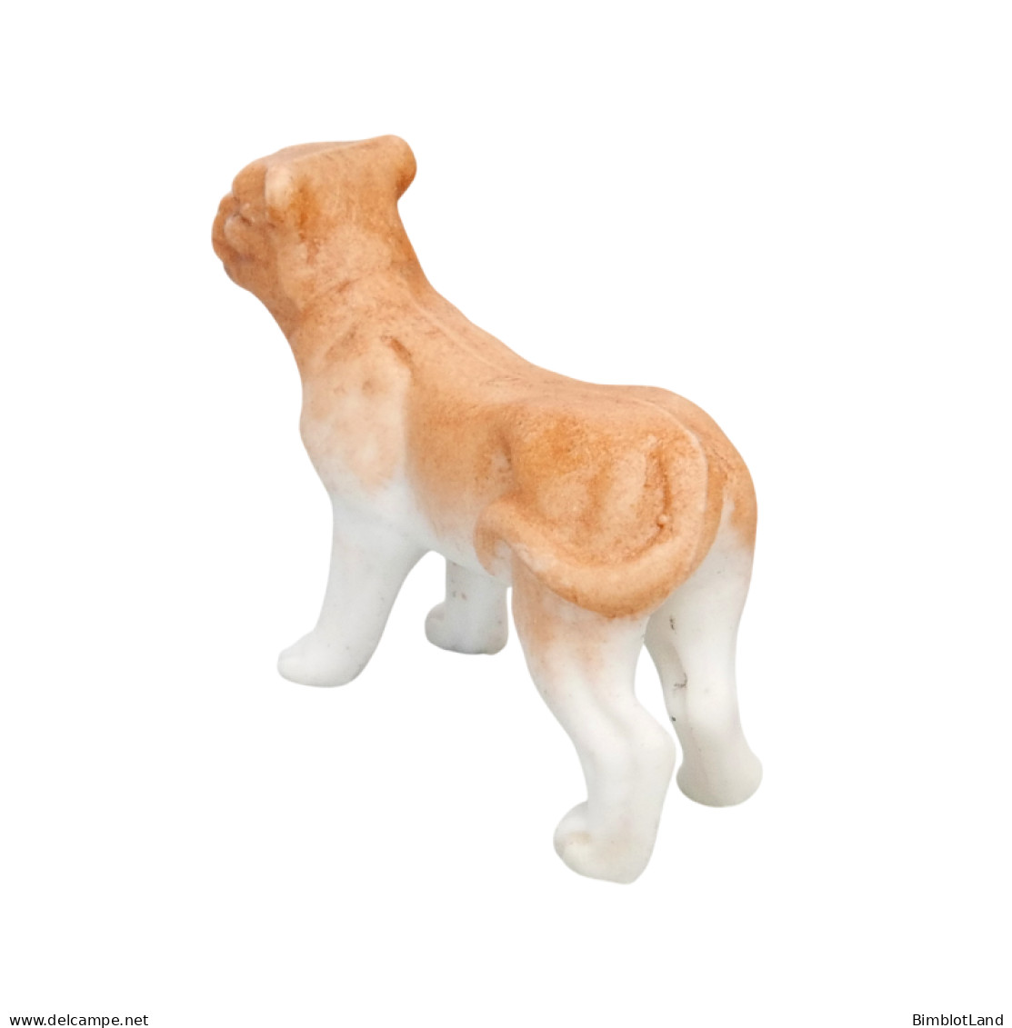 Figurine Ancienne Allemande Sujet Chat Puma Animal Miniature Biscuit Bibelot XIX Porcelaine - Tiere