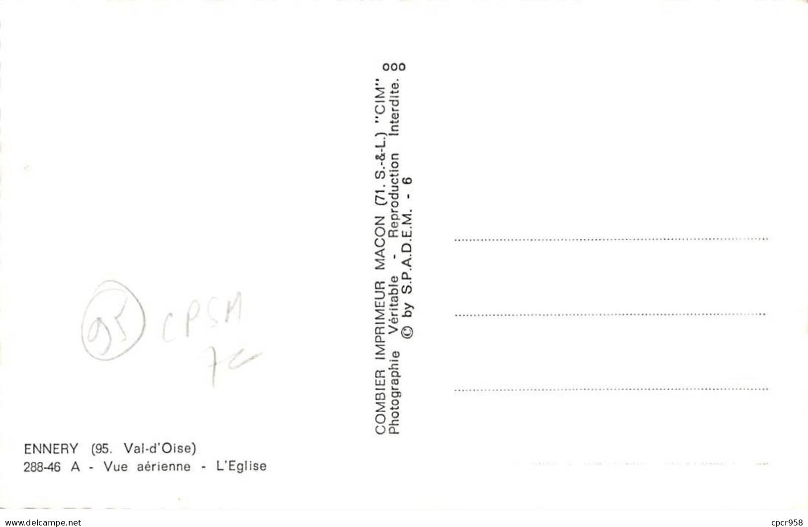 95 - ENNERY - SAN23264 - Vue Aérienne - L'Eglise - CPSM 14X9 Cm - Ennery