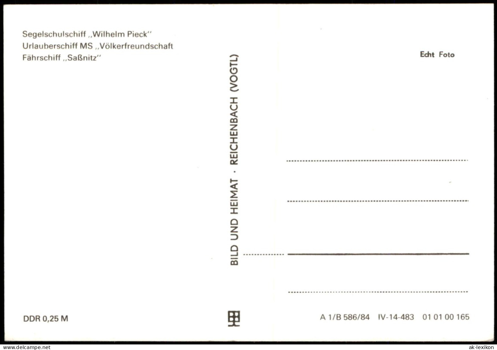 Segelschulschiff Wilhelm Pieck, MS Völkerfreundschaft, Fährschiff Saßnitz 1984 - Fähren