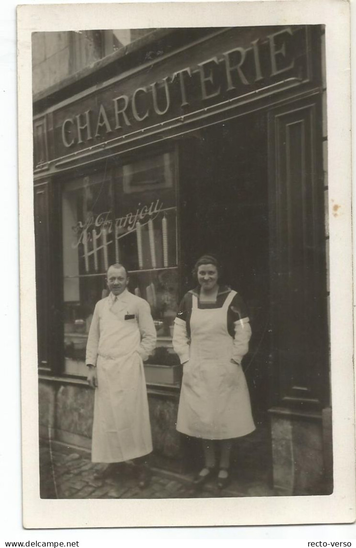 CARTE PHOTO. Lot 10 CP. Boulangerie charcuterie pharmacie cordonnerie librairie... A localiser à identifier.