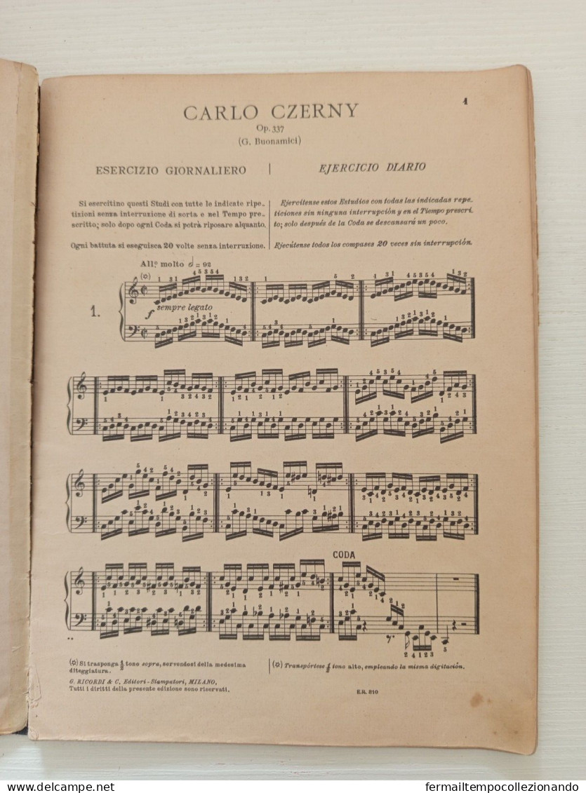 Ce24,antico Spartito,czerny,esercizio Giornaliero Sul Pianoforte - Partitions Musicales Anciennes
