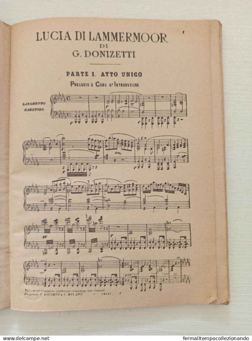 Ce23,antico Spartito,g.domizetti,lucia Di Lammermoor,opera Completa Per Piano - Scores & Partitions