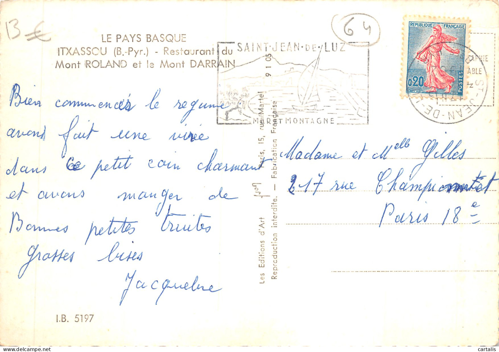 64-ITXASSOU-N°619-A/0057 - Itxassou