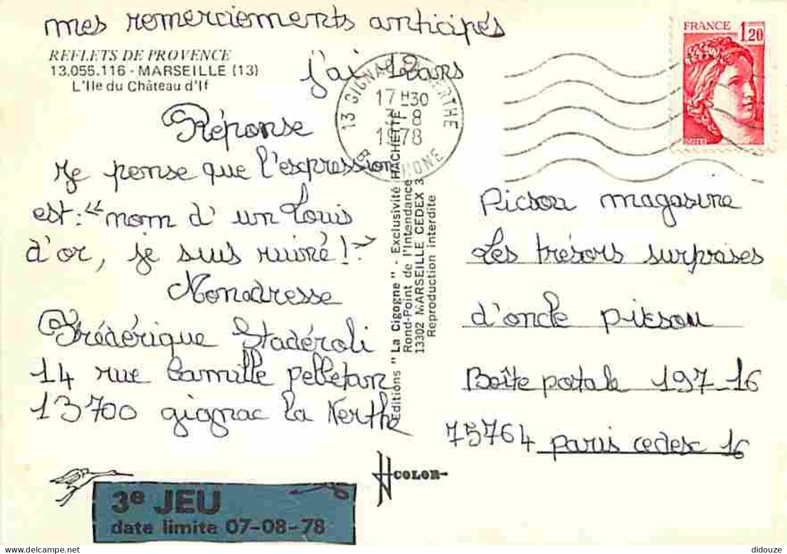 13 - Marseille - Le Château D'If - CPM - Voir Scans Recto-Verso - Festung (Château D'If), Frioul, Inseln...