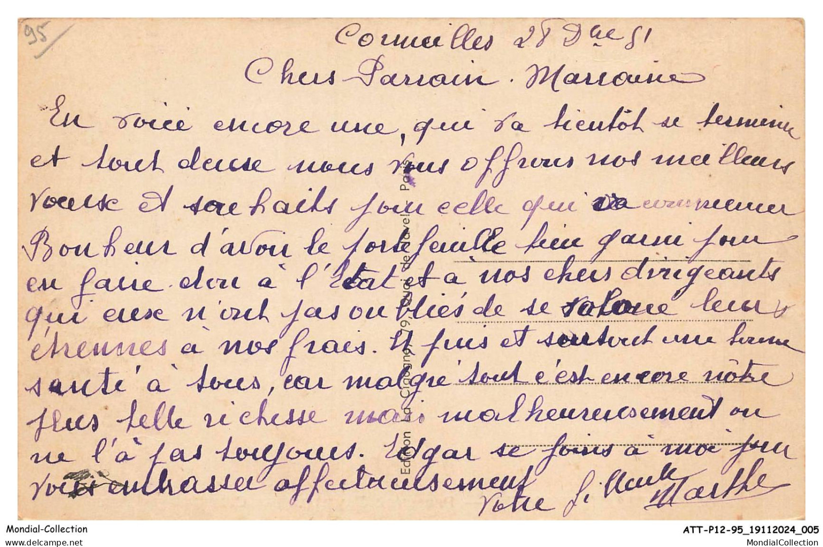 ATTP12-0820-95 - CORMEILLES-EN-PARISIS - Proprieté Familiale Des Cuisiniers De Paris - Cormeilles En Parisis