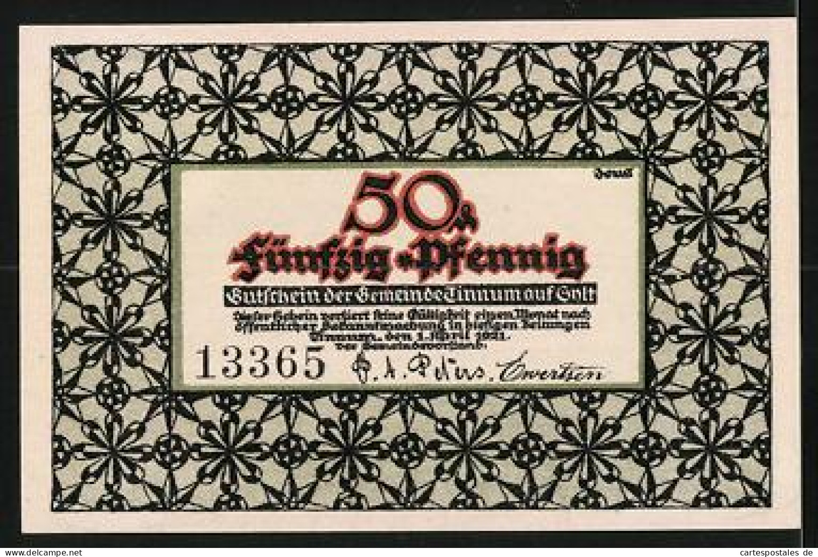Notgeld Tinnum /Sylt, 50 Pfennig, Landvogtei - [11] Local Banknote Issues