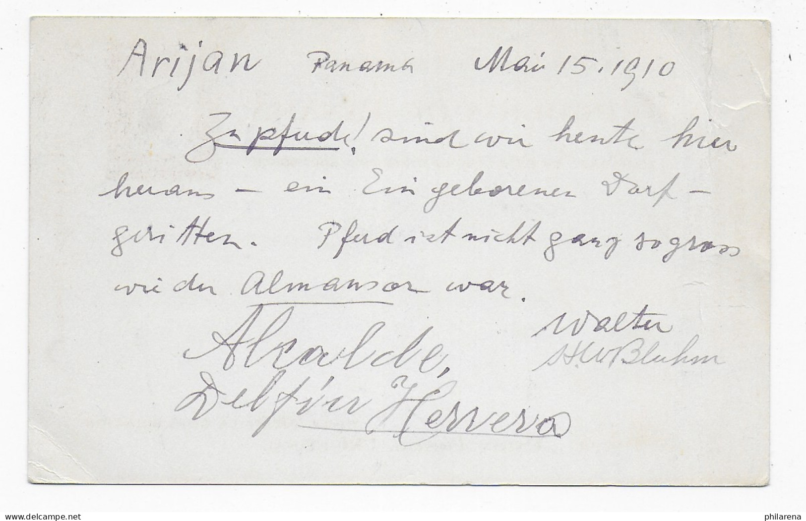 Post Card Panama 1910 To Zürich - Panama